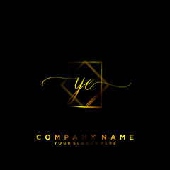 YE Initial handwriting logo vector	
