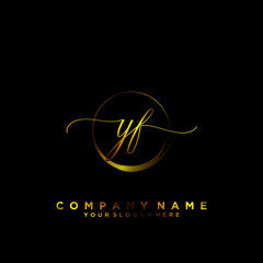 YF Initial handwriting logo vector	
