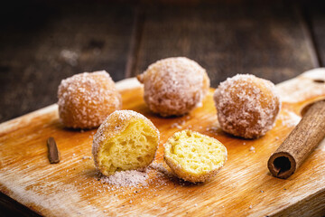 Traditional Brazilian mini fried cake called 