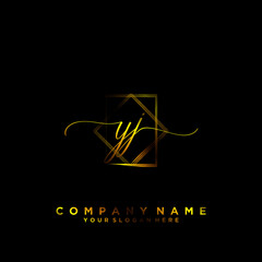 YJ Initial handwriting logo vector	
