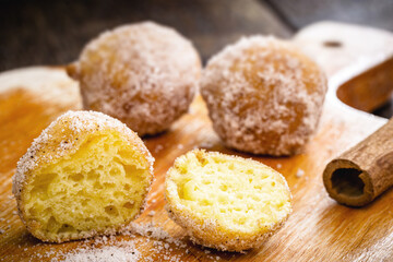 Traditional Brazilian mini fried cake called 