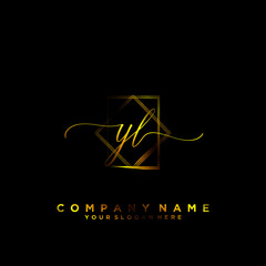 YL Initial handwriting logo vector	
