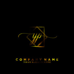 YP Initial handwriting logo vector	
