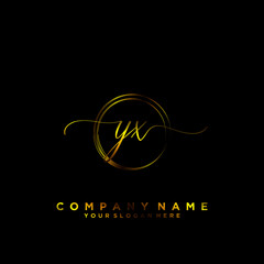 YX Initial handwriting logo vector	
