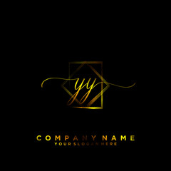 Fototapeta premium YY Initial handwriting logo vector 