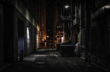 Foto op Canvas Abandoned dark alley at night © reinaroundtheglobe