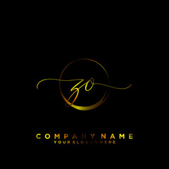 ZO Initial handwriting logo vector	

