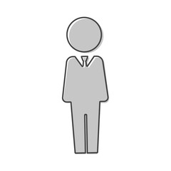 Vector icon of a businessman. Businessman at work cartoon style on white isolated background.