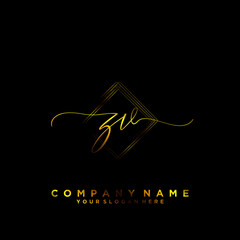 ZV Initial handwriting logo vector	
