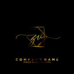 ZV Initial handwriting logo vector	
