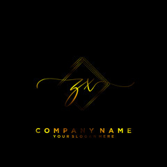 ZX Initial handwriting logo vector	
