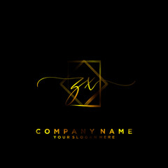 ZX Initial handwriting logo vector	
