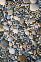 Rocks on the sea coast, top view. Background, texture.