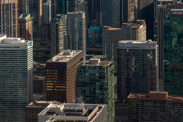Aerial view on buildings downtown Chicago