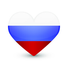 Russia Flag Heart Love Emoji Icon Object Symbol Gradient Vector Art Design Cartoon Isolated 