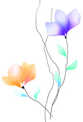 Obraz premium Watercolor flowers template frame vignette invitation illustration vector