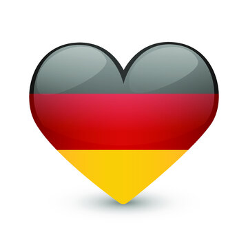 Germany Flag Heart Love Emoji Icon Object Symbol Gradient Vector Art Design Cartoon Isolated 