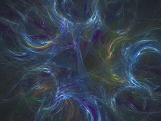 Abstract fractal art background in illustration space geometry. Colorful psychedelic background