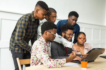 team of young african people in office