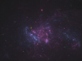 Abstract fractal illustration looks like galaxies. Colorful psychedelic background