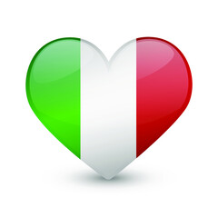Italy Flag Heart Love Emoji Icon Object Symbol Gradient Vector Art Design Cartoon Isolated 