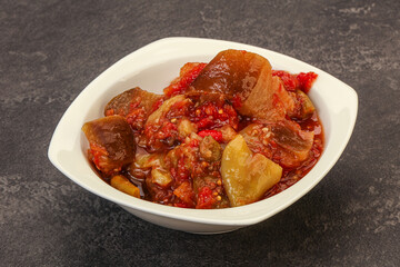 Caucasian vegan cuisine - ajapsandali with vegetables