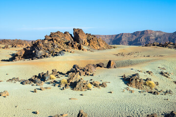 Beautiful view of Teide National Park from Mines of San José (Minas de San José) viewpoint -...