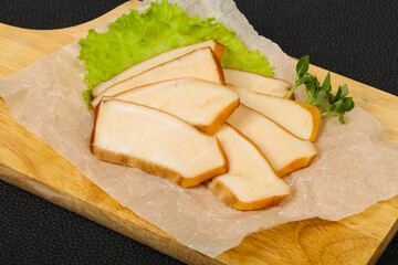 Sliced smoked squid