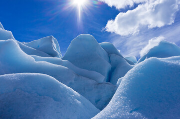 View from the surface of the blue glacier, Patagonia, Argentina, South America
