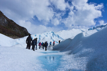 View from the surface of the blue glacier, Patagonia, Argentina, South America
