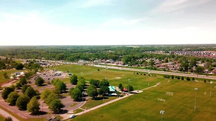 An aerial orbit of Heritage Park in Clarksville, TN