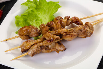 Chicken skin skewer