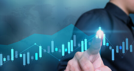 business plan global graph and increase of chart positive way