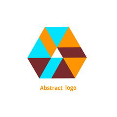 abstract geometric logo on a white background