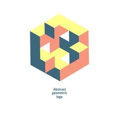 abstract geometric logo on a white background