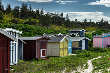 The summer houses on the beach in Tisvildeleje, North Zealand (Sjælland), Denmark