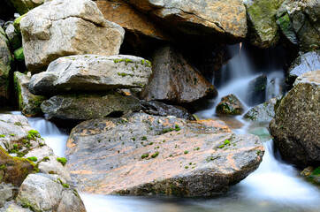 beautiful rocky mountain creek with fresh vibrant clear cold water