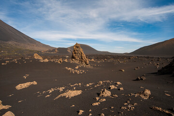 lava formations at calderro of fogo cap verde