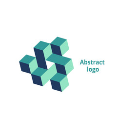abstract geometric logo on a white background