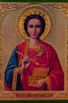 Orthodox Icon Depicting The Great Martyr Panteleimon