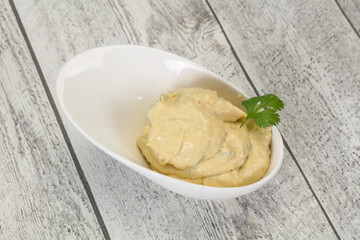 Hummus snack with olive oil