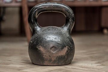Old kettlebell for sports and strength training - 359282069