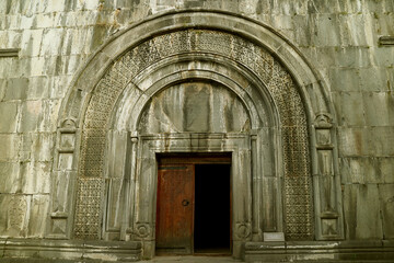 Gorgeous Doorway of the Book Depository in Haghpat Medieval Monastery Complex, Town of Hagphat, Lori Province, Armenia