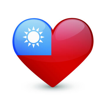 recommend clip art: Taiwan Flag Heart Love Emoji Icon Object Symbol Gradient Vector Art Design Cartoon Isolated 