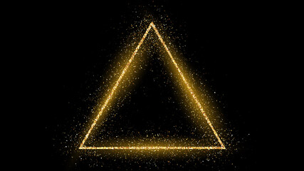 Golden triangle frame with glitter