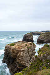 Rocks washed by the stormy sea