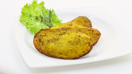 Baked potato with herbs and spices