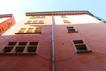 Façades d'immeubles traditionnels du vieux Lyon, ville de Lyon, département du Rhône, France