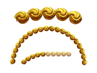 Ornament. Curved segment with fourtyfive degree angle. Combinable with a straight or ninety degree version. Search term Cream