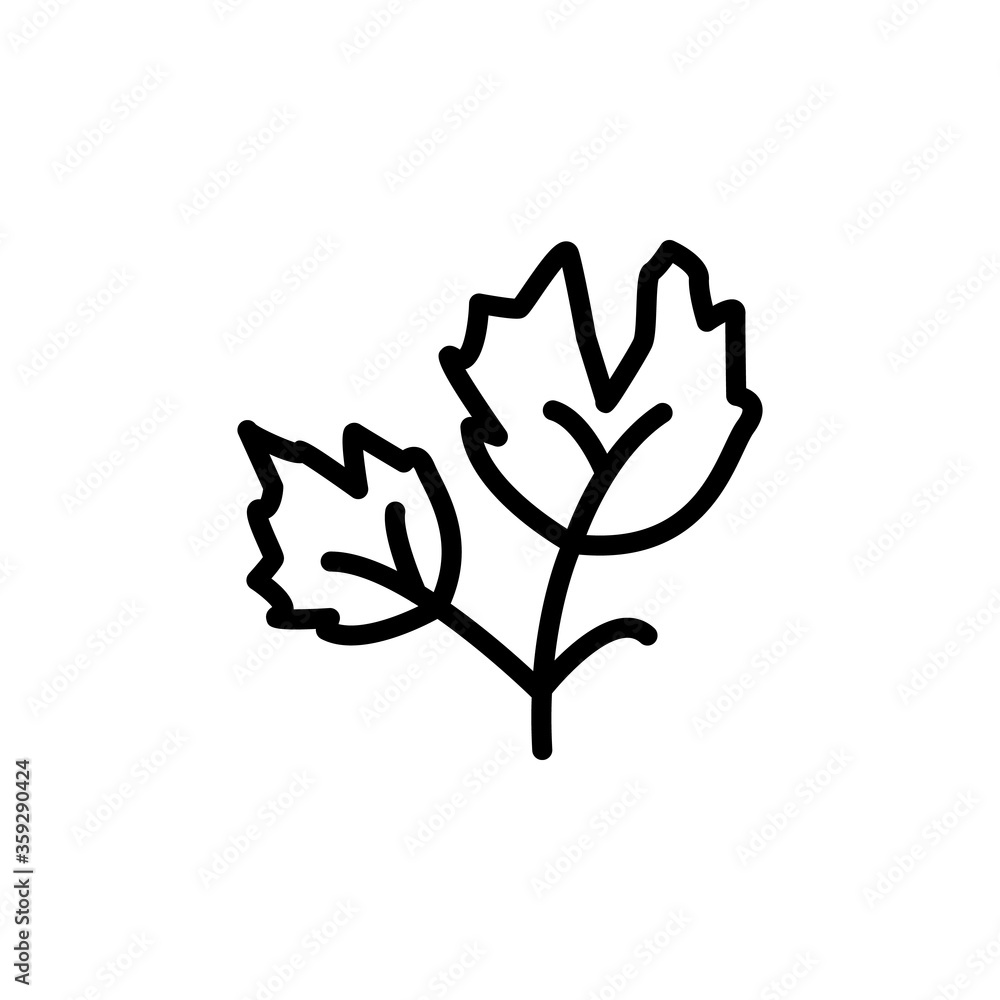Poster parsley leaf icon. simple line, outline vector elements of botanicals icons for ui and ux, website o